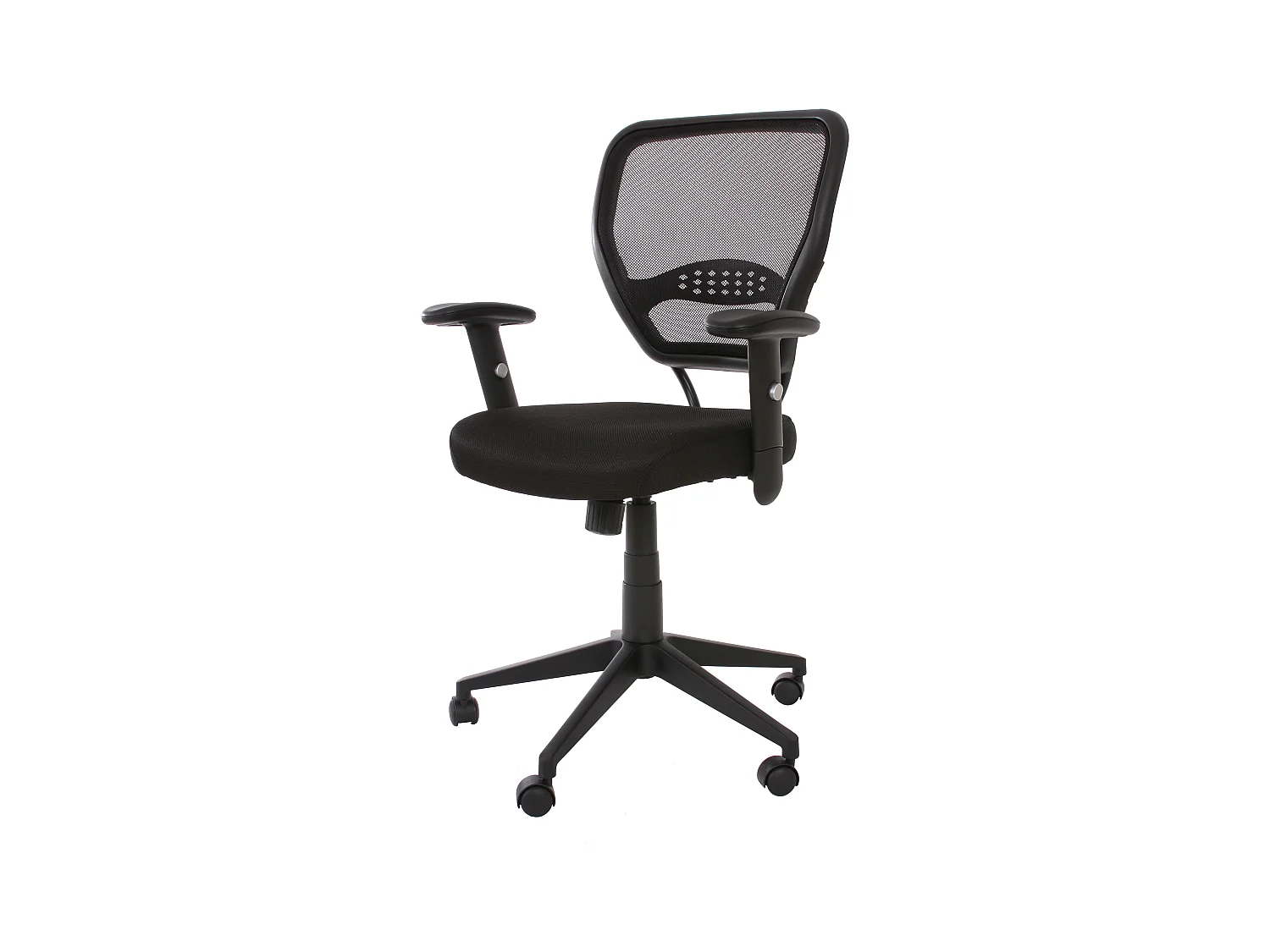 Chaise de bureau professionnelle Chicago tissu/textile,  noir avec accoudoirs