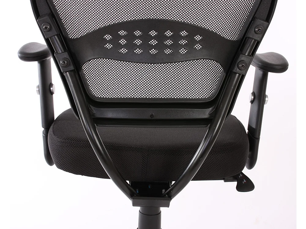 Chaise de bureau professionnelle Chicago tissu/textile,  noir avec accoudoirs