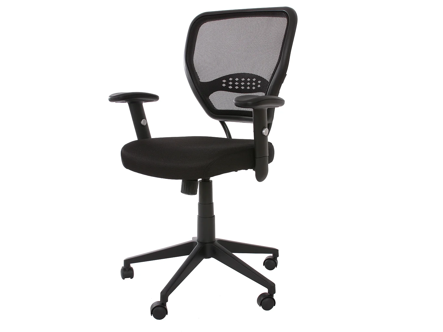 Silla de oficina profesional Chicago tela/textil,  negra con reposabrazos