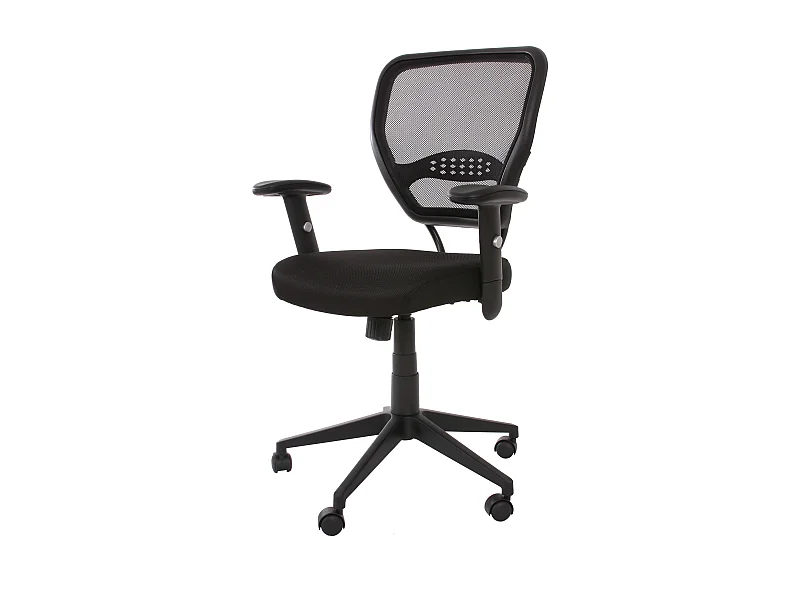 Professionele bureaustoel Chicago stof/textiel,  zwart met armleuningen