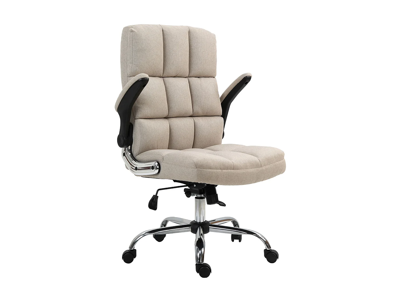 Cadeira de escritório MCW-J21,  tecido/têxtil castanho claro