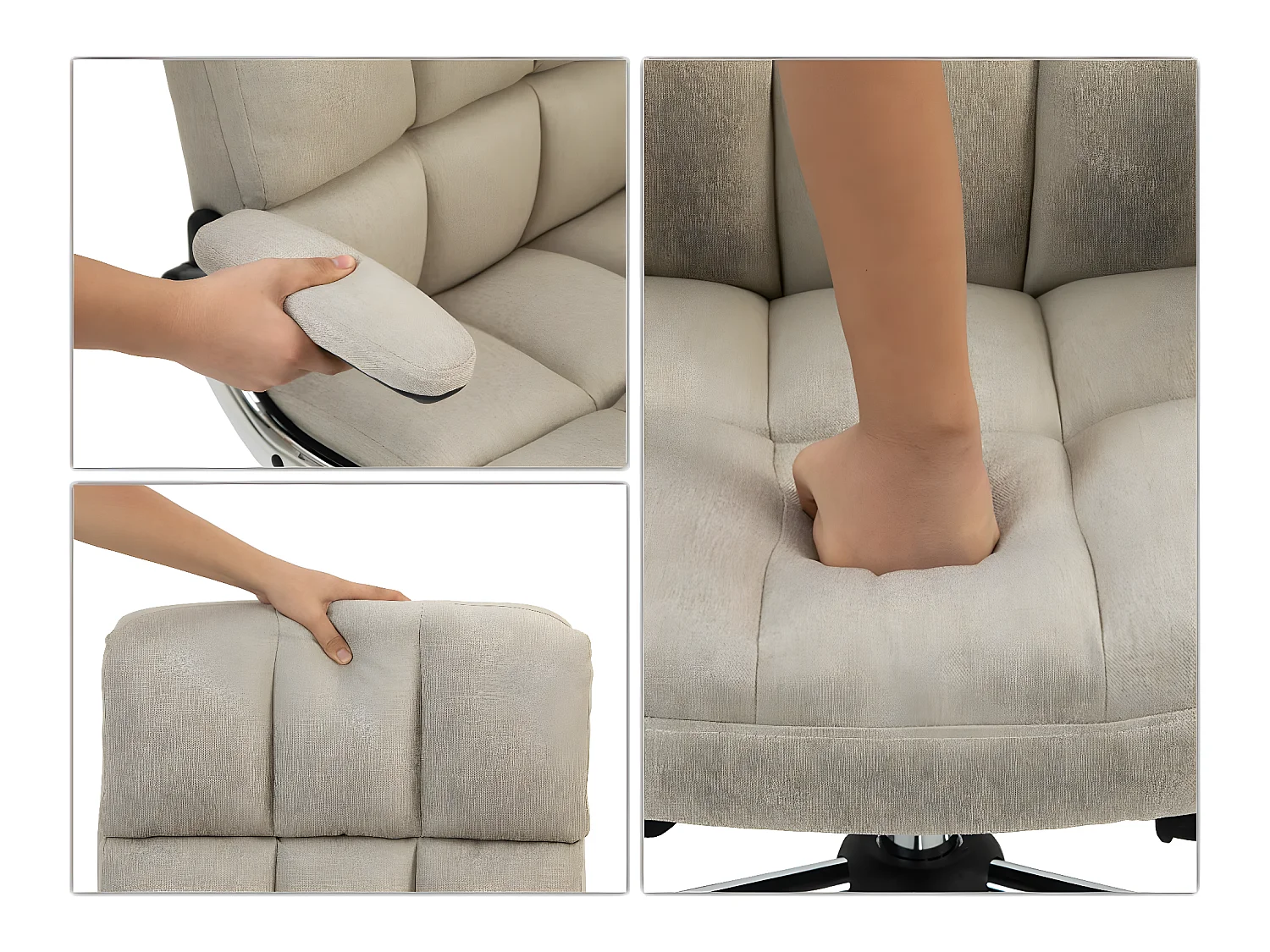 MCW-J21 bureaustoel,  stof/textiel lichtbruin