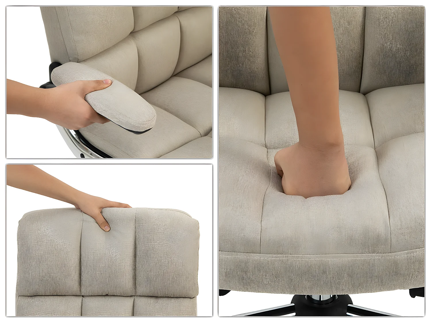 MCW-J21 bureaustoel,  stof/textiel lichtbruin