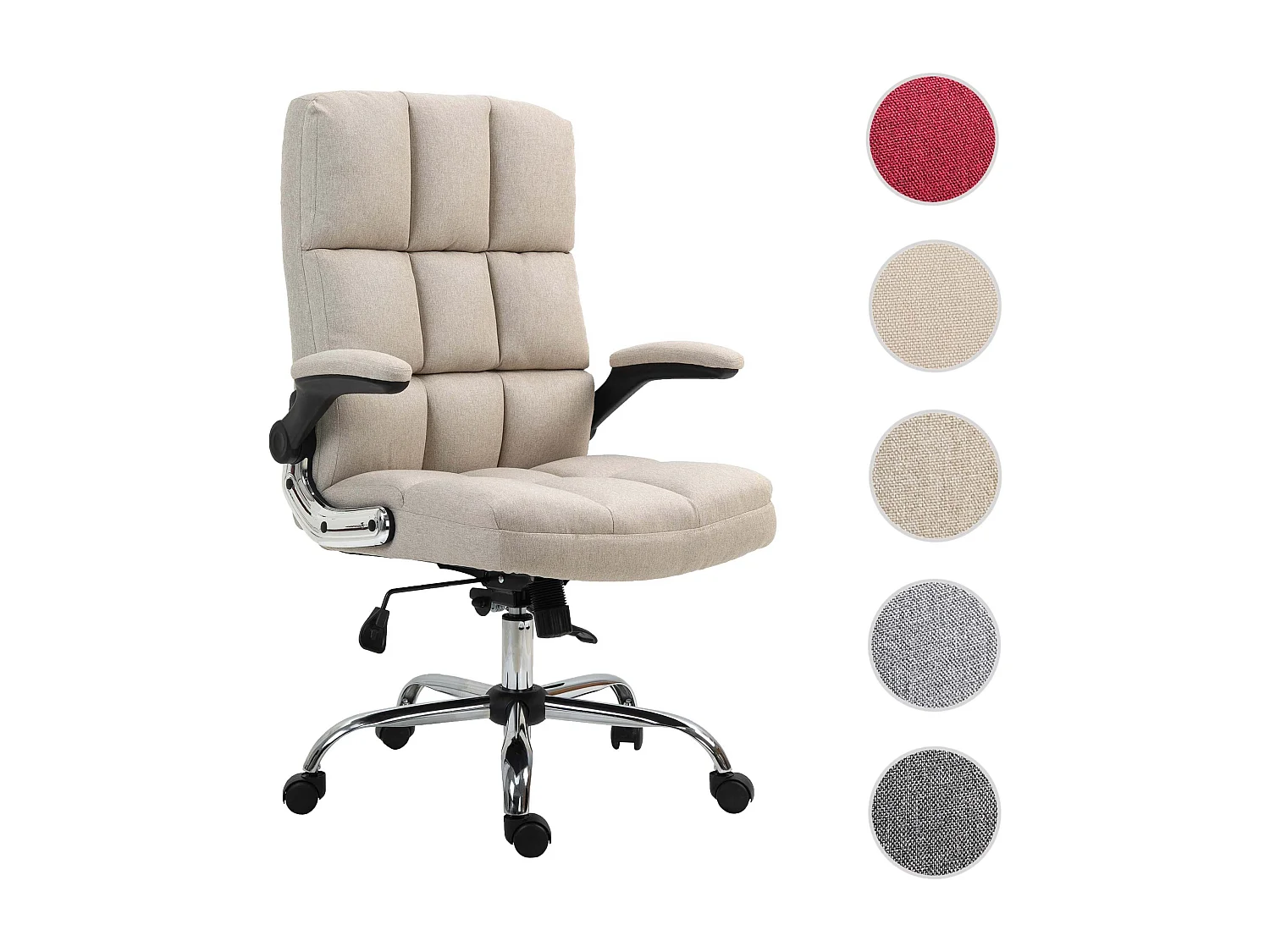 Chaise de bureau MCW-J21,  tissu/textile gris-clair