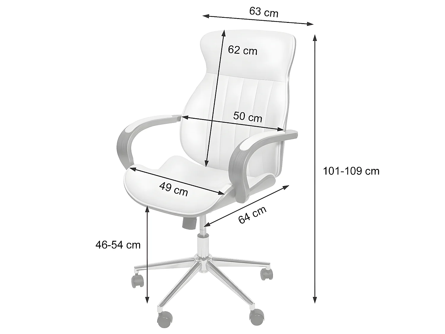Chaise de bureau MCW-H39,  noir