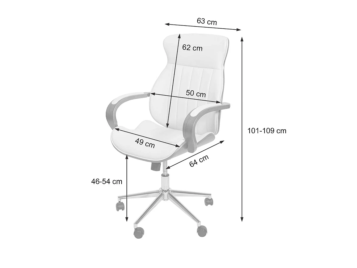 Bürostuhl MCW-H39, Schwarz