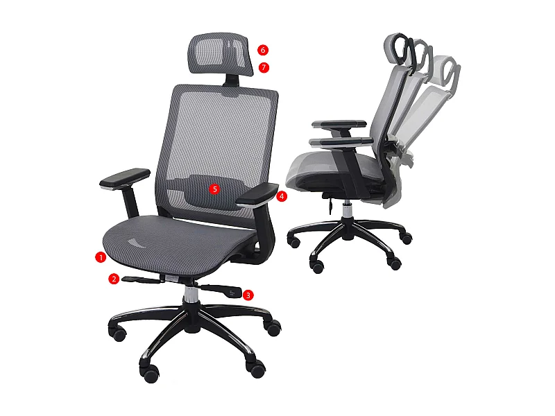 Chaise de bureau MCW-A20,  gris