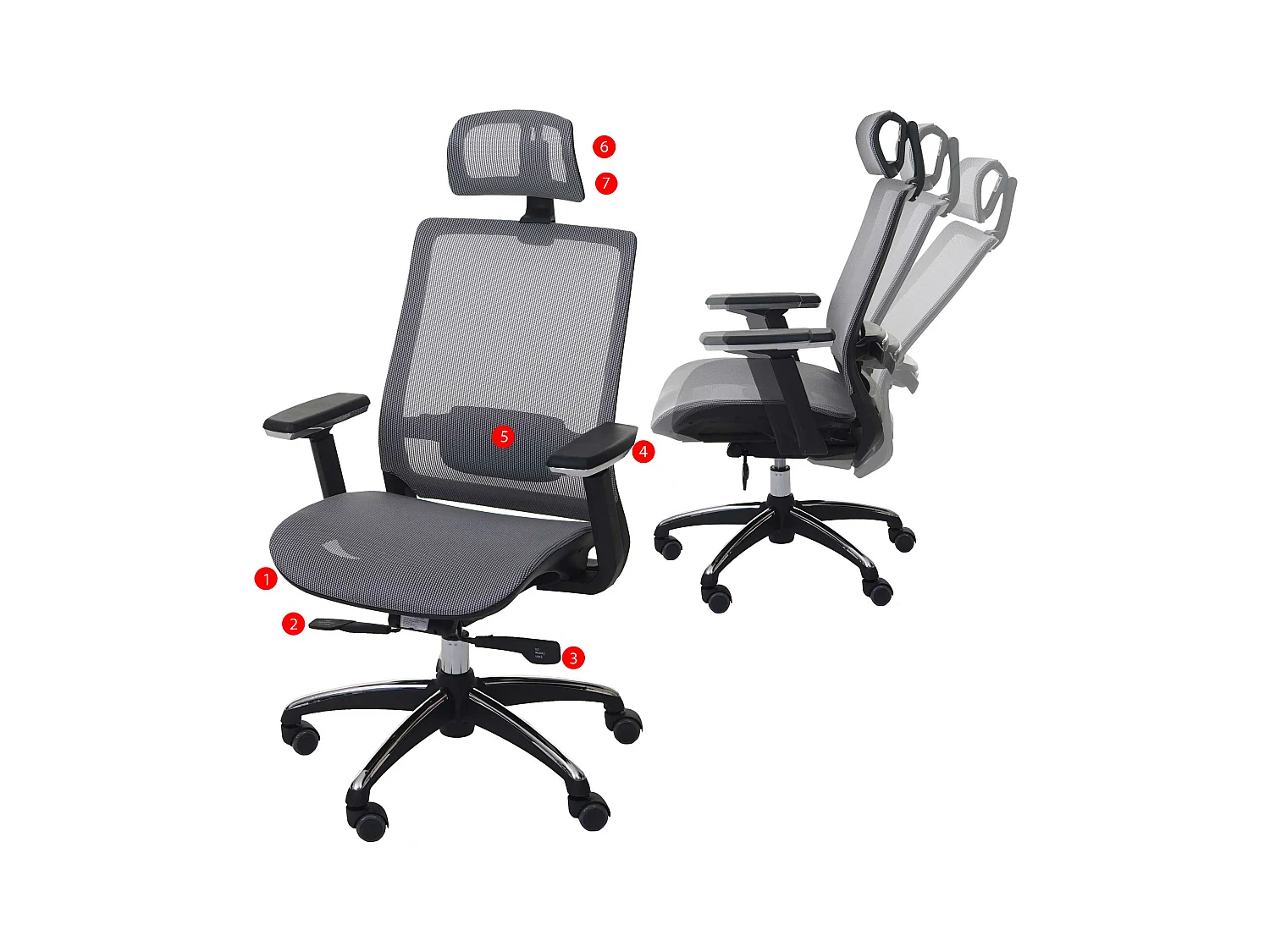 Chaise de bureau MCW-A20,  gris