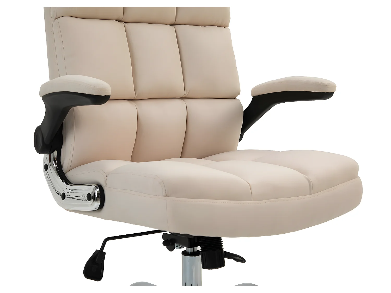 Chaise de bureau MCW-J21,  tissu/textile crème-beige