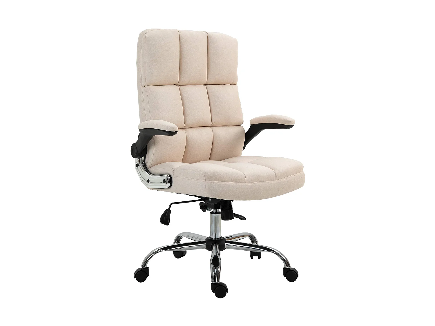 Chaise de bureau MCW-J21,  tissu/textile crème-beige