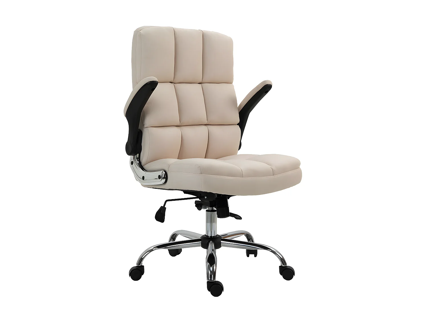 Chaise de bureau MCW-J21,  tissu/textile crème-beige