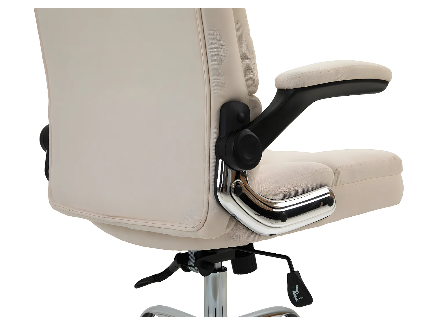 Chaise de bureau MCW-J21,  tissu/textile crème-beige