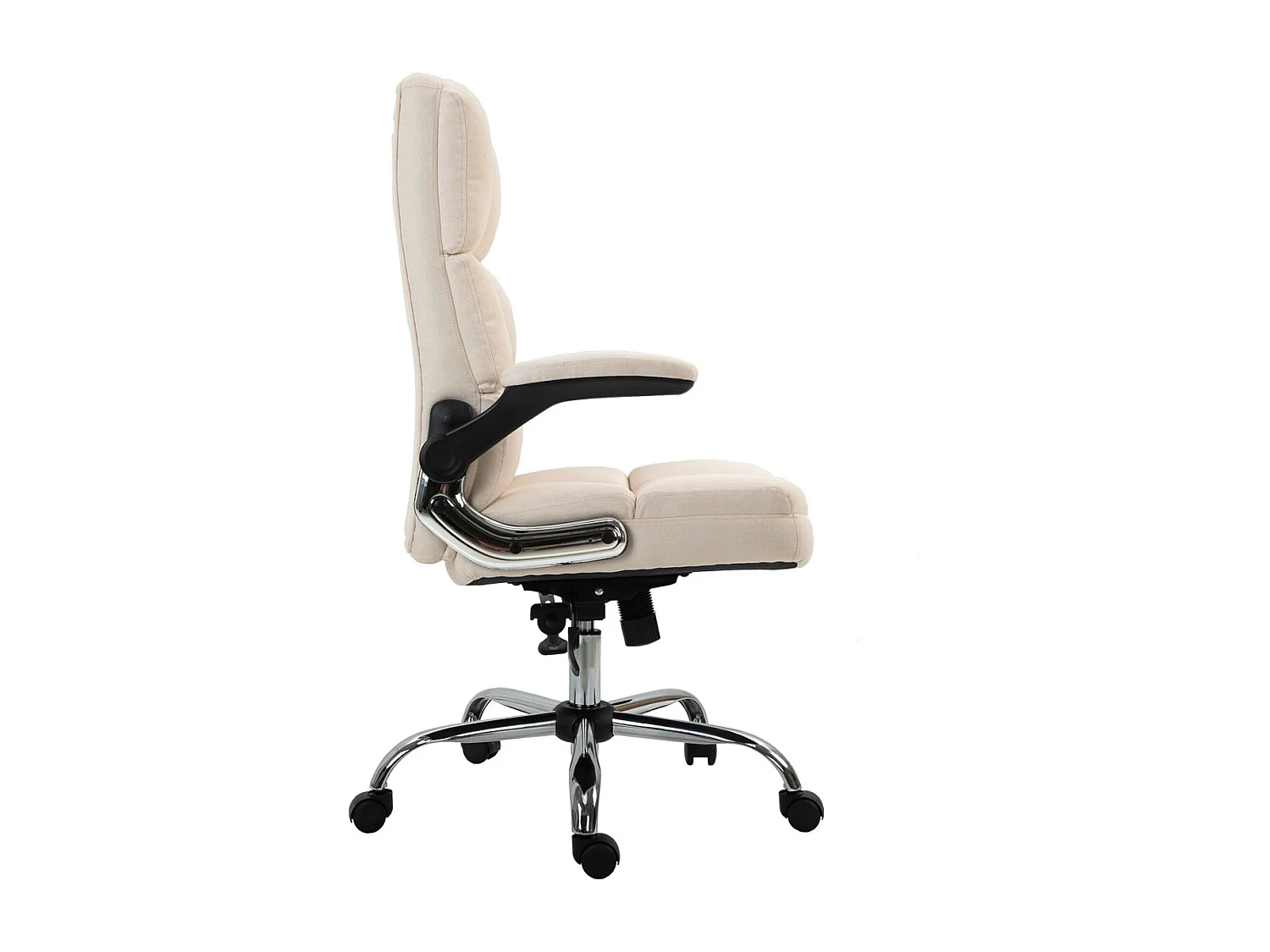 Chaise de bureau MCW-J21,  tissu/textile crème-beige