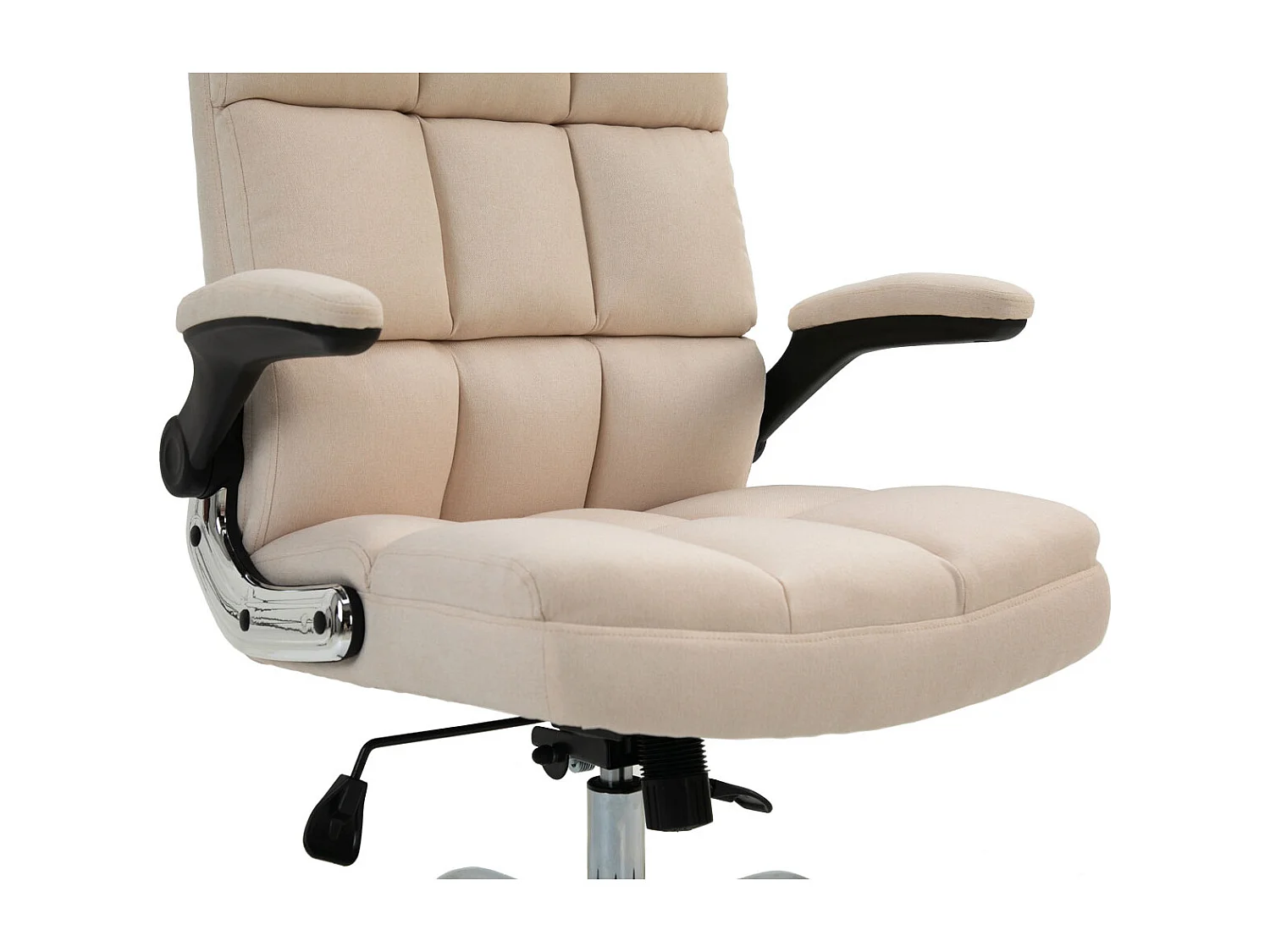 Chaise de bureau MCW-J21,  tissu/textile crème-beige
