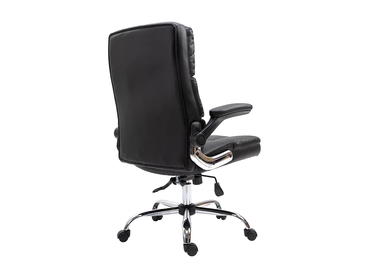 Cadeira de escritório MCW-J21,  imitação de pele preta