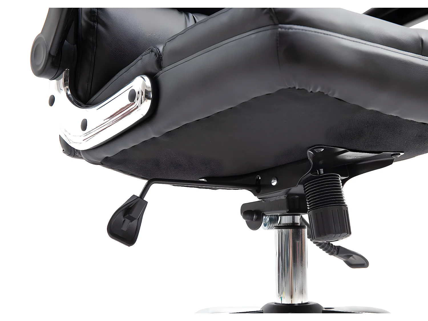 Cadeira de escritório MCW-J21,  imitação de pele preta