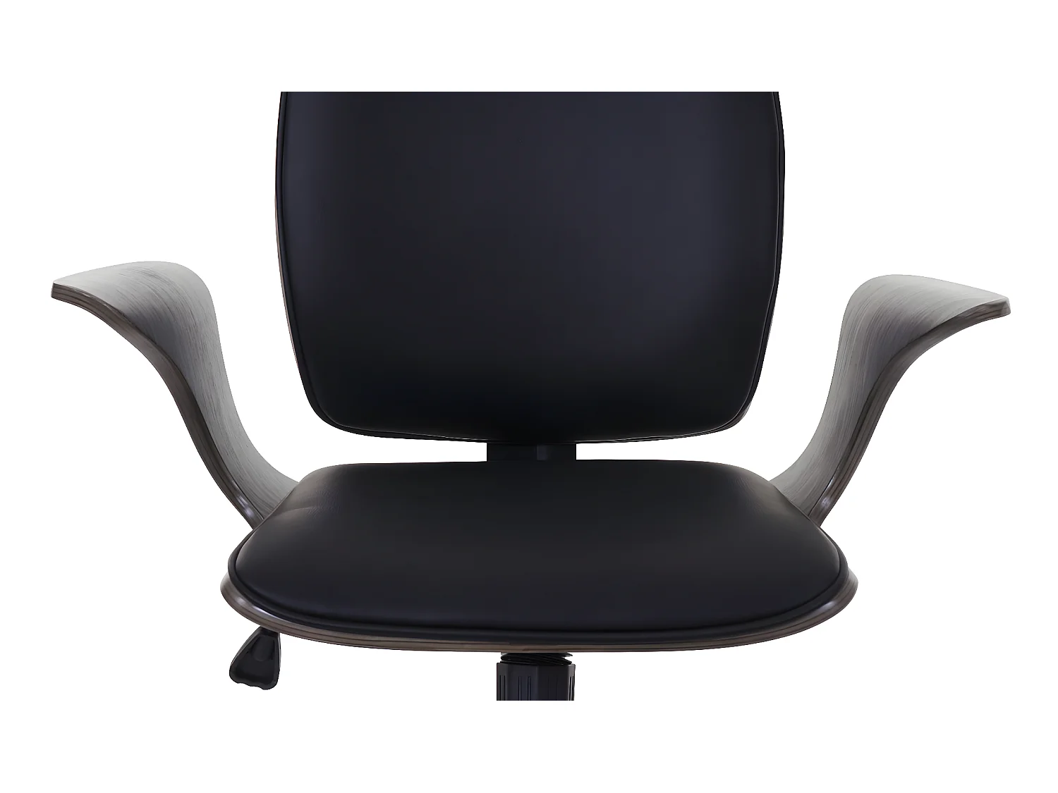 Chaise de bureau MCW-C54,  design bois de noyer, tissu noir