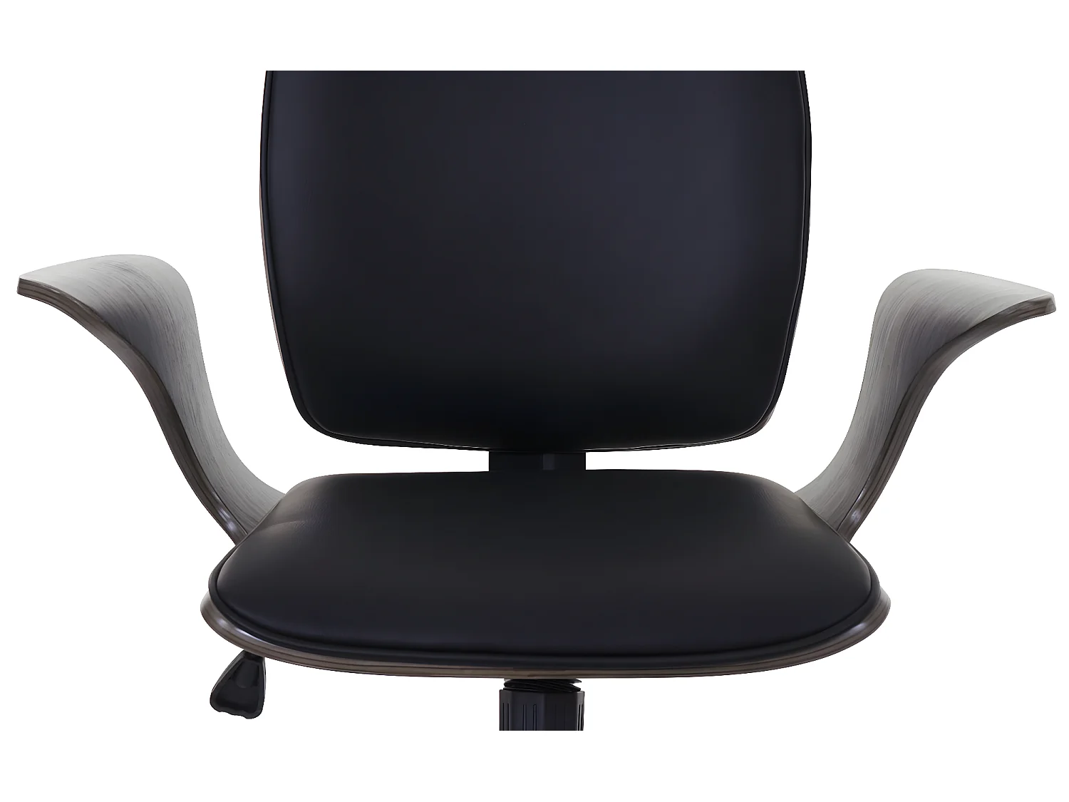 Chaise de bureau MCW-C54,  design bois de noyer, tissu noir