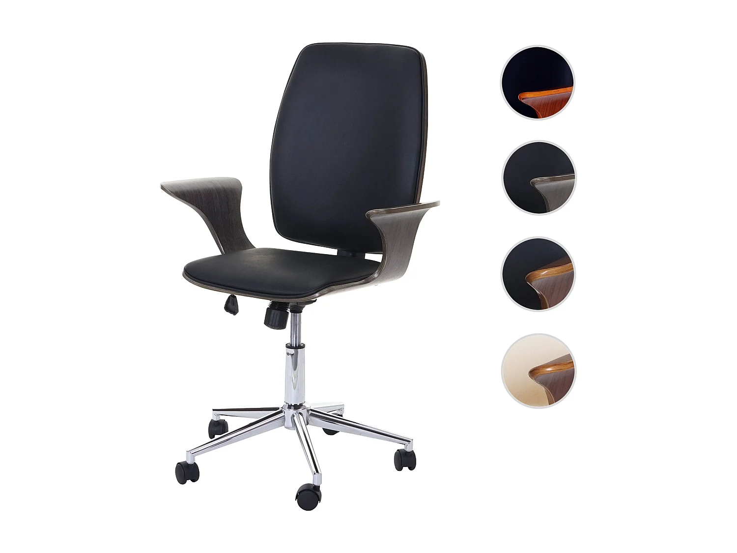 Bürostuhl MCW-C54, Grau, Bezug schwarz
