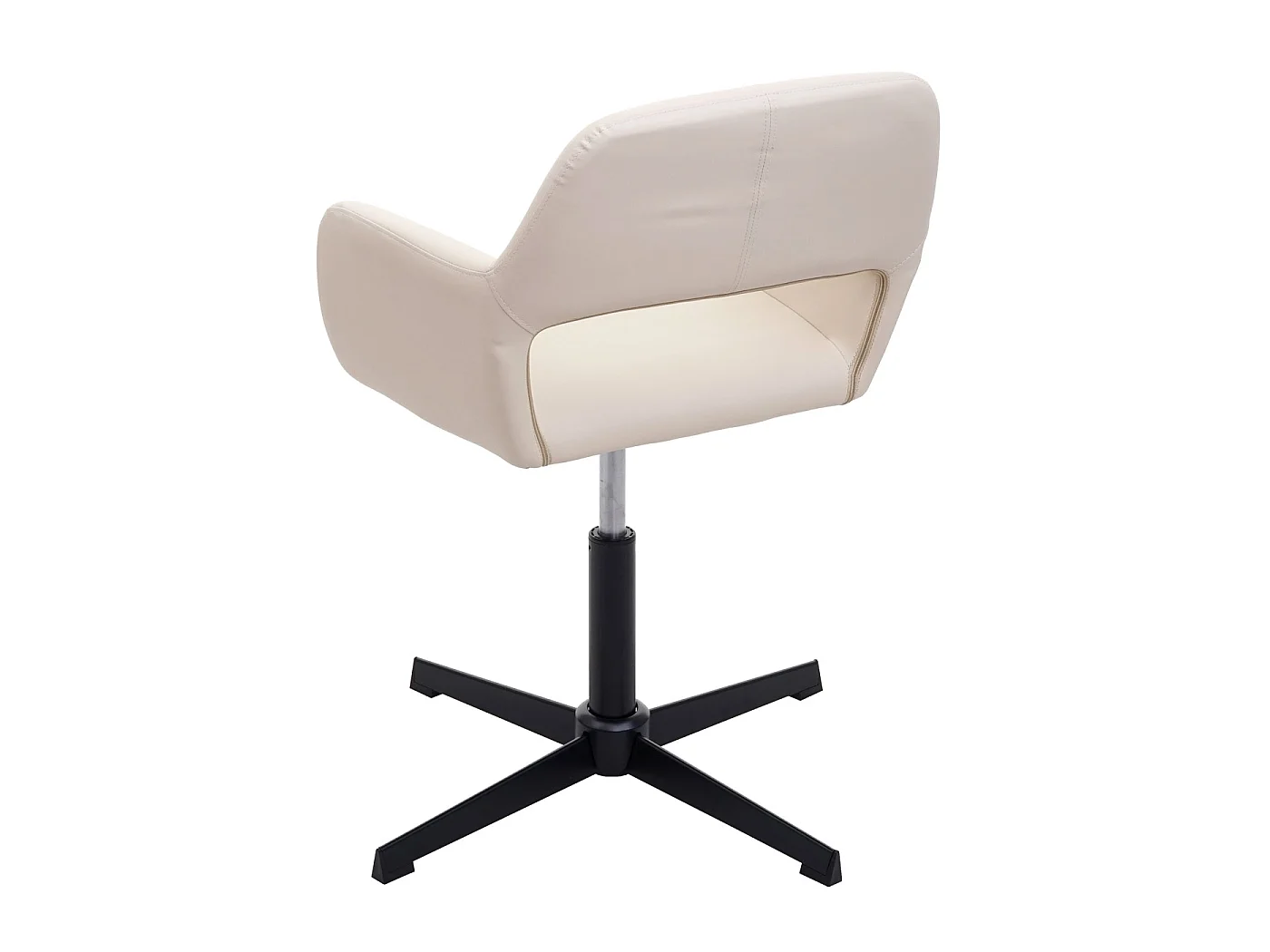 Chaise de bureau pour home office MCW-A50 IV,  similicuir crème, pied noir