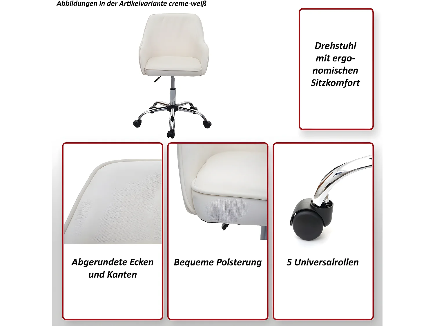 Chaise de bureau MCW-F82,  gris