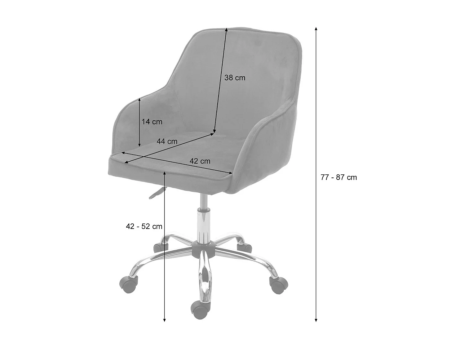 Krzesło biurowe MCW-F82,  szary