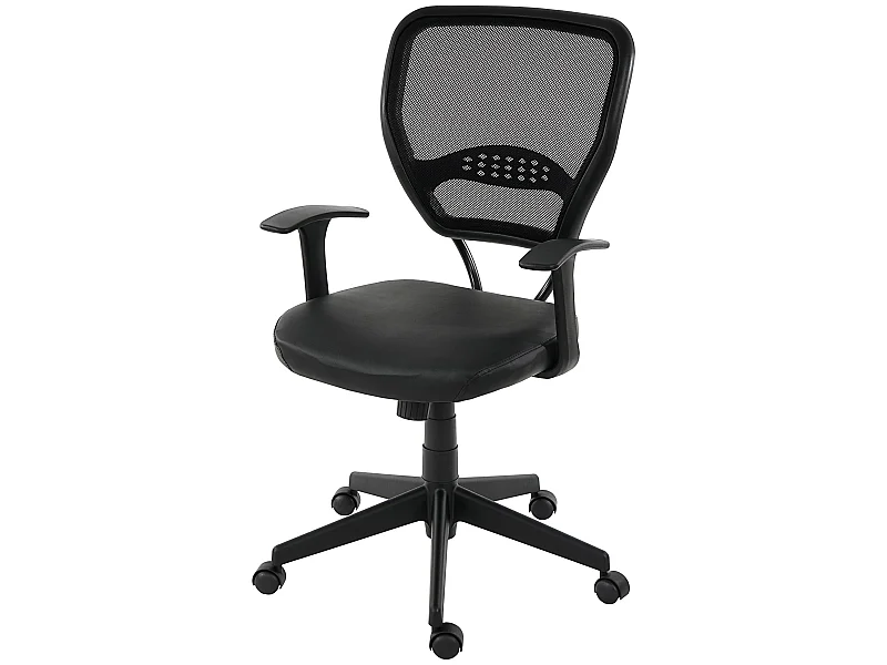 Sedia poltrona ufficio moderno Seattle II con braccioli schienale in tessuto a rete nero