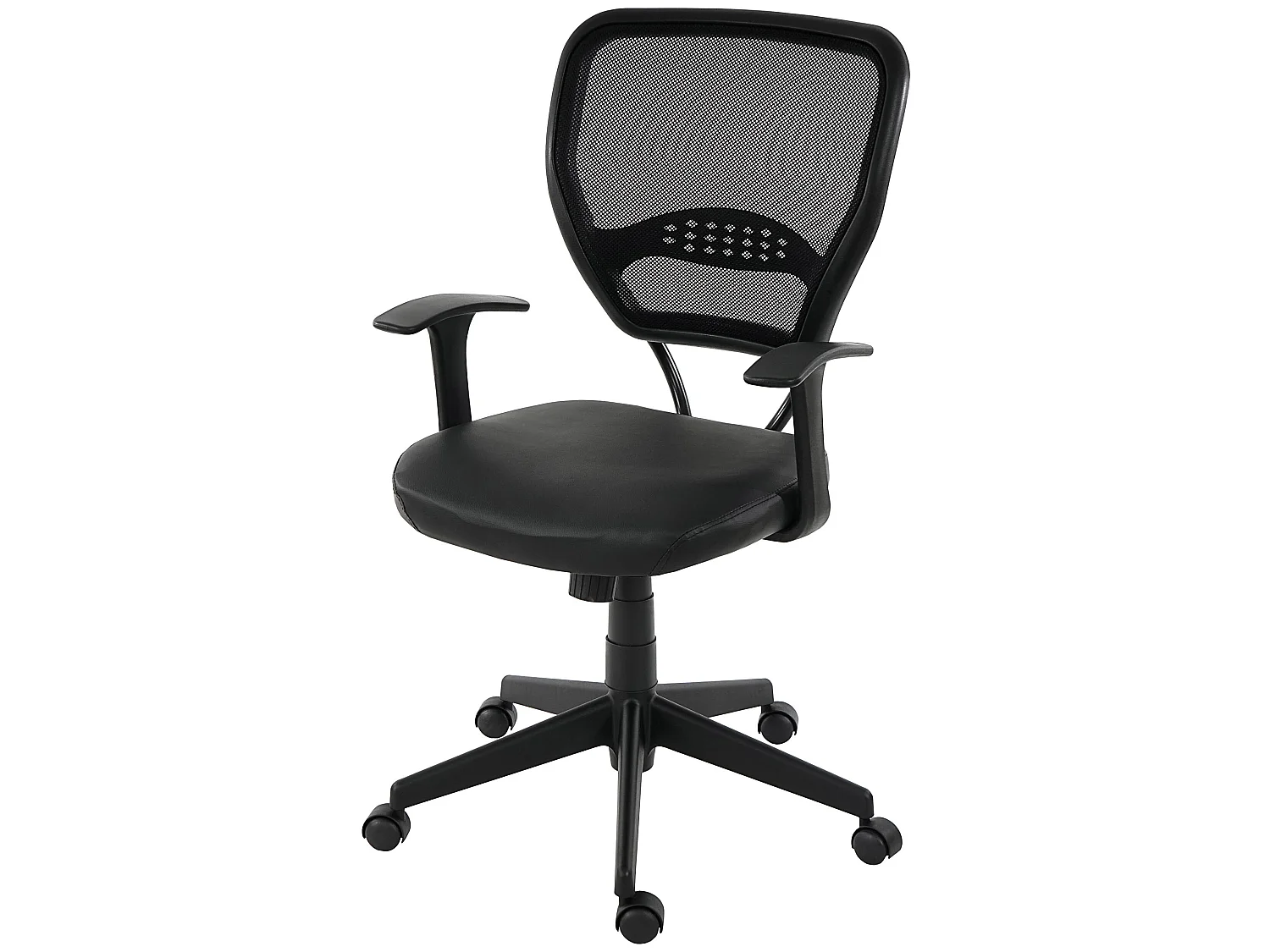 Profi-Bürostuhl Chicago Kunstleder, Schwarz mit Armlehnen