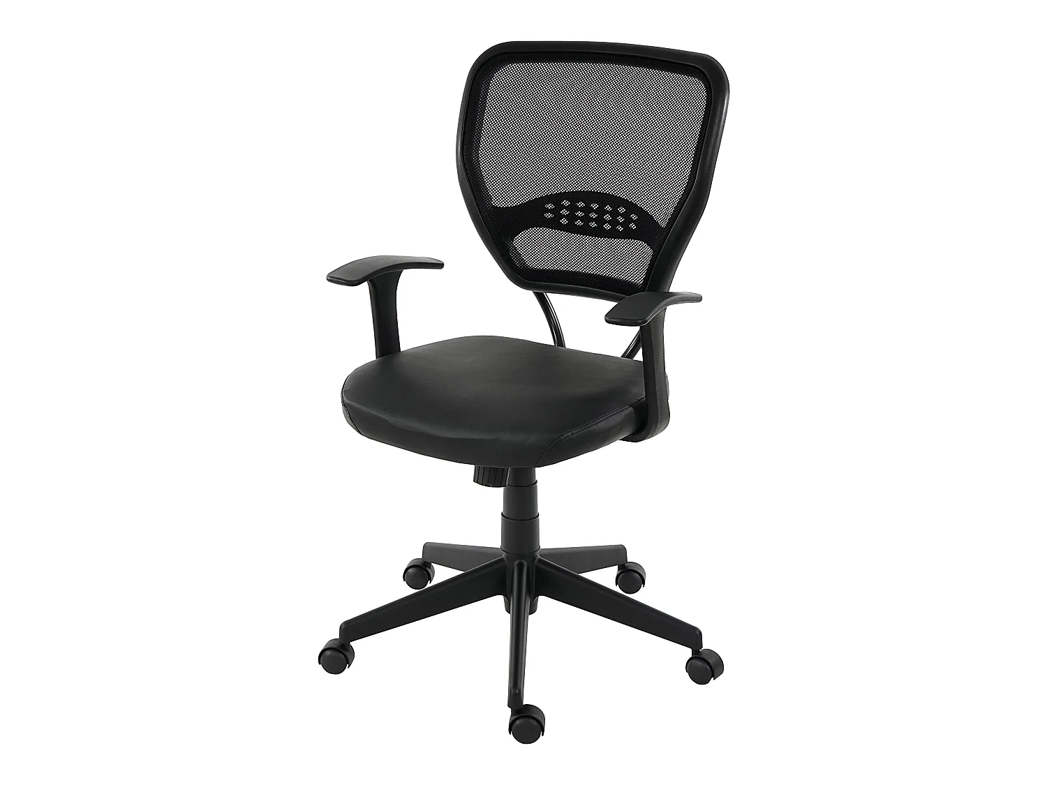 Chaise de bureau professionnelle Chicago en similicuir,  noir, avec accoudoirs
