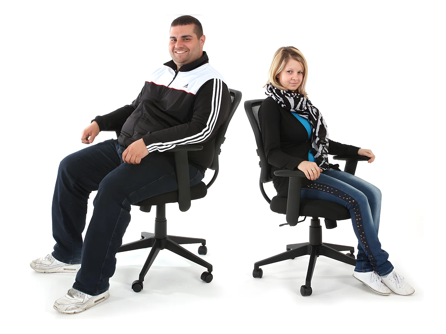 Professionele bureaustoel Chicago kunstleer,  zwart met armleuningen