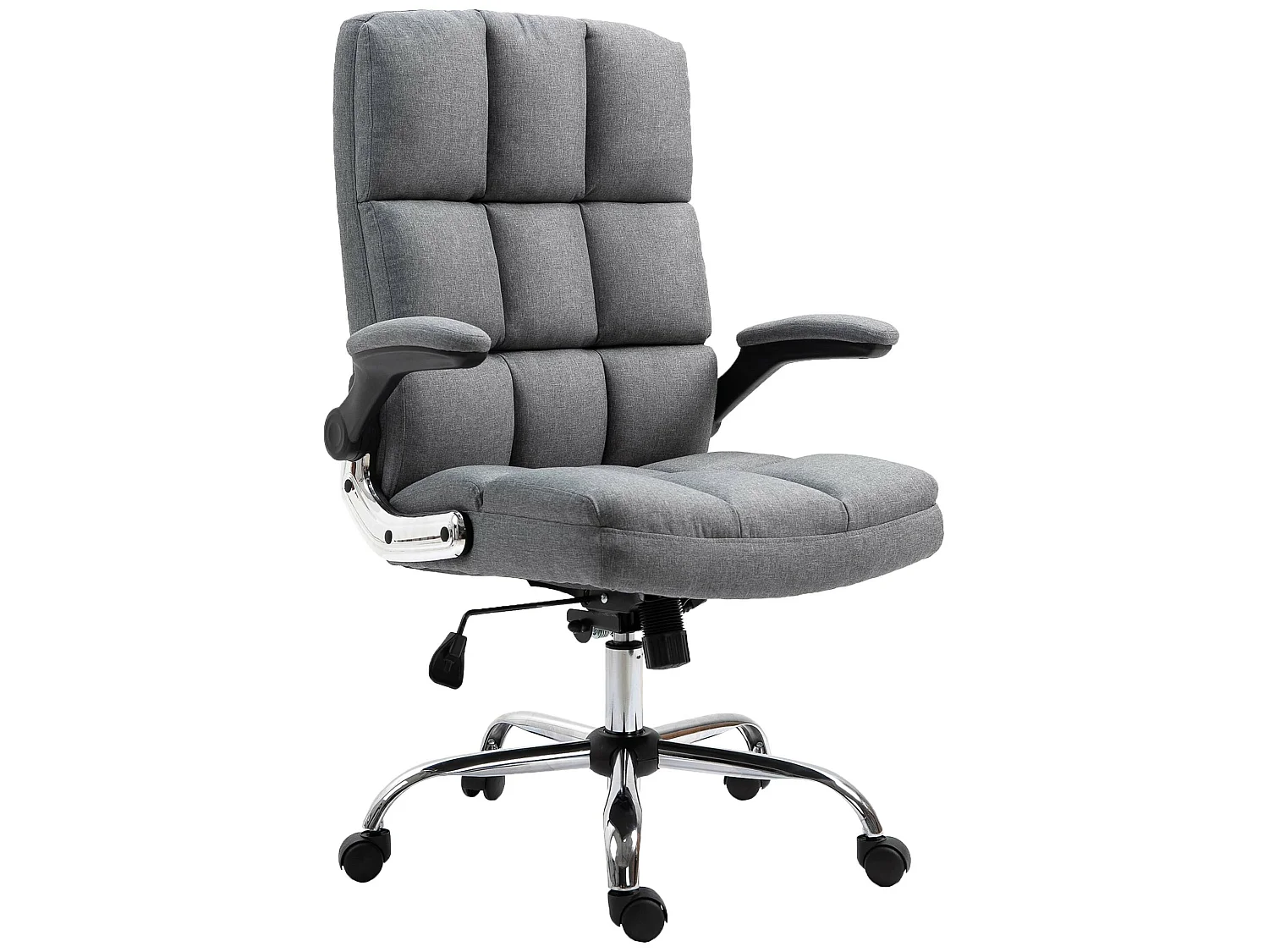 Cadeira de escritório MCW-J21,  tecido/têxtil cinzento