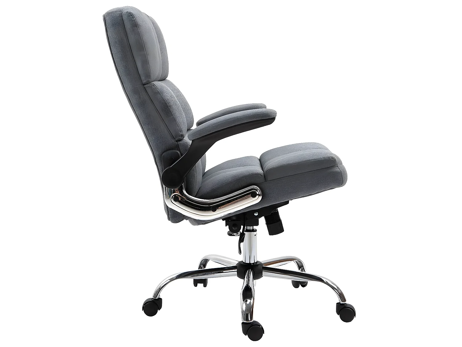 Cadeira de escritório MCW-J21,  tecido/têxtil cinzento