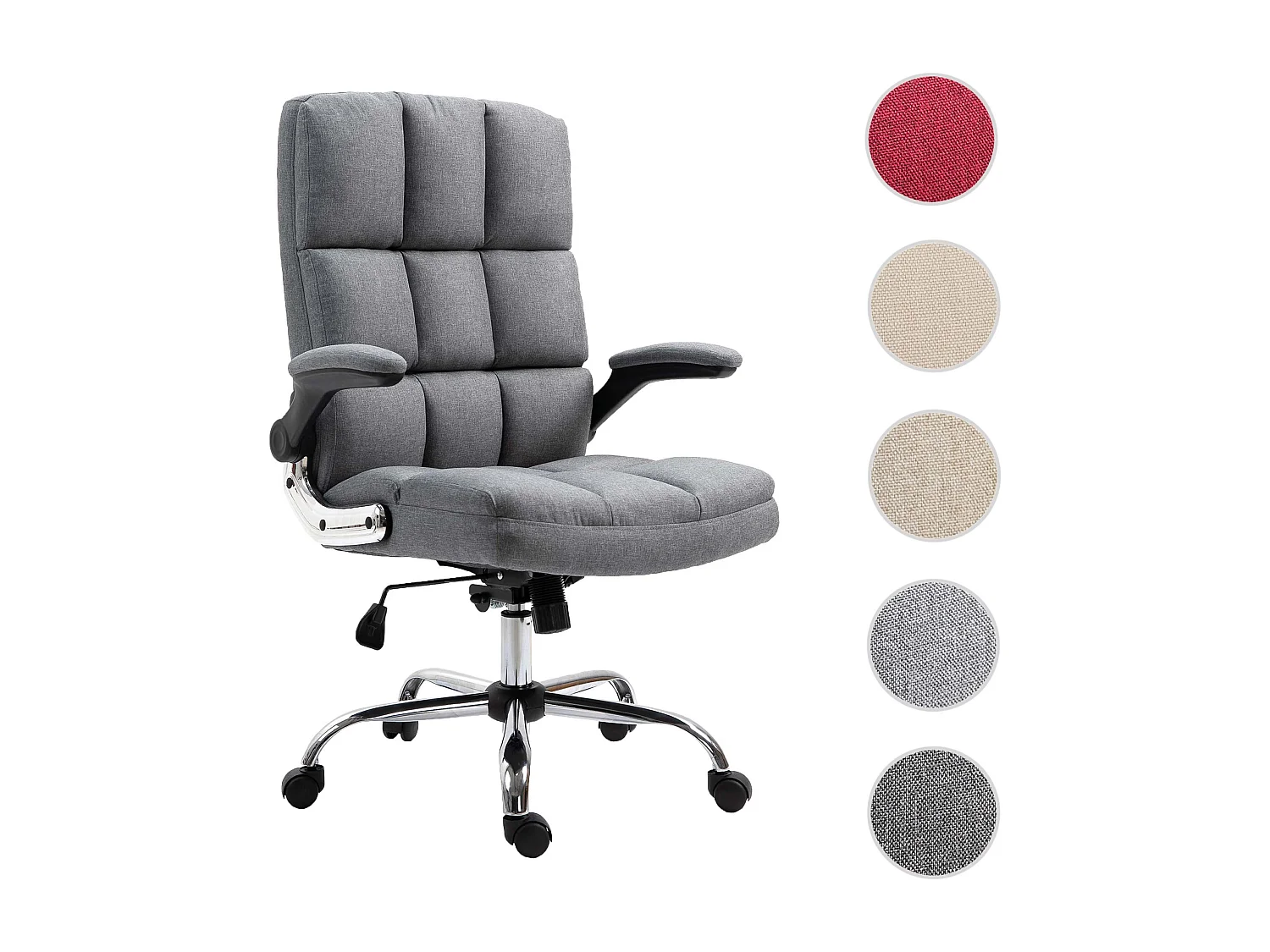 Chaise de bureau MCW-J21,  tissu/textile gris