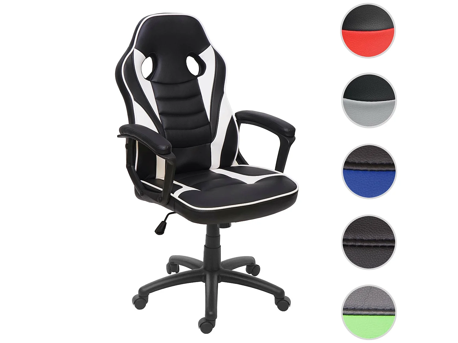 Chaise de bureau MCW-F59,  noir-blanc