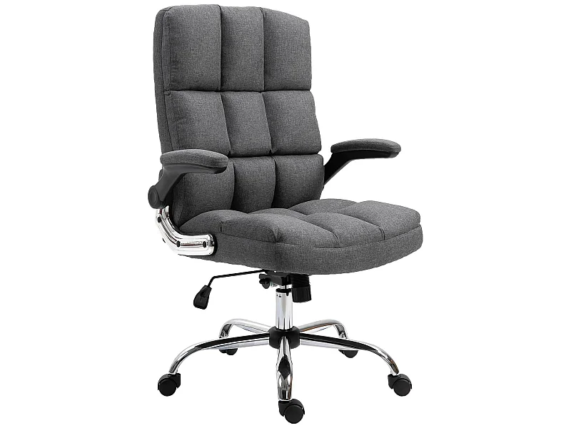 Chaise de bureau MCW-J21,  tissu/textile gris-foncé