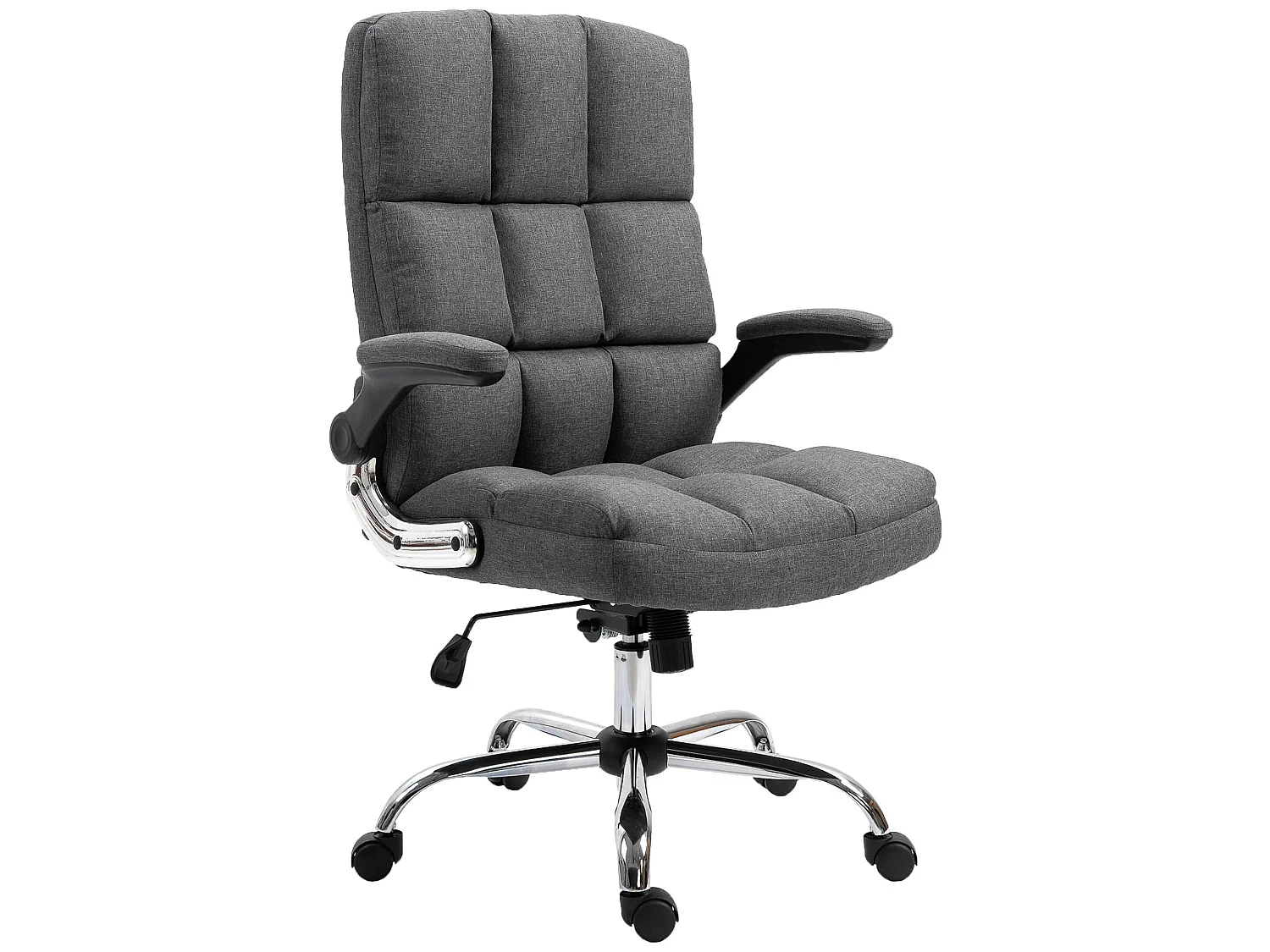 Chaise de bureau MCW-J21,  tissu/textile gris-foncé