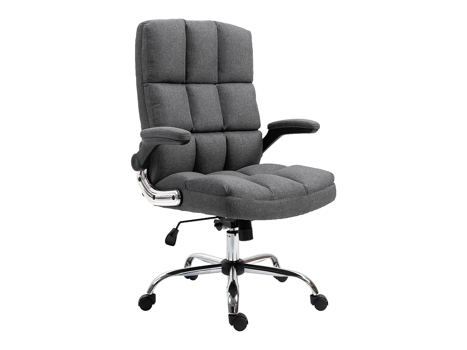 Chaise de bureau MCW-J21,  tissu/textile gris-foncé