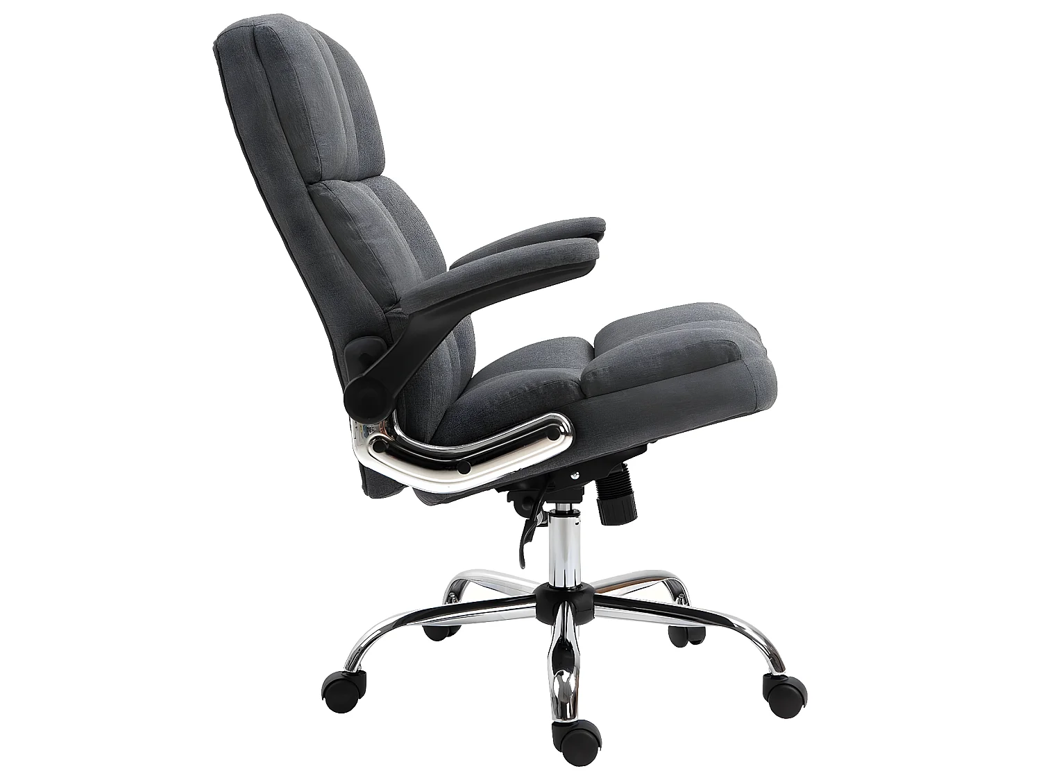 Chaise de bureau MCW-J21,  tissu/textile gris-foncé