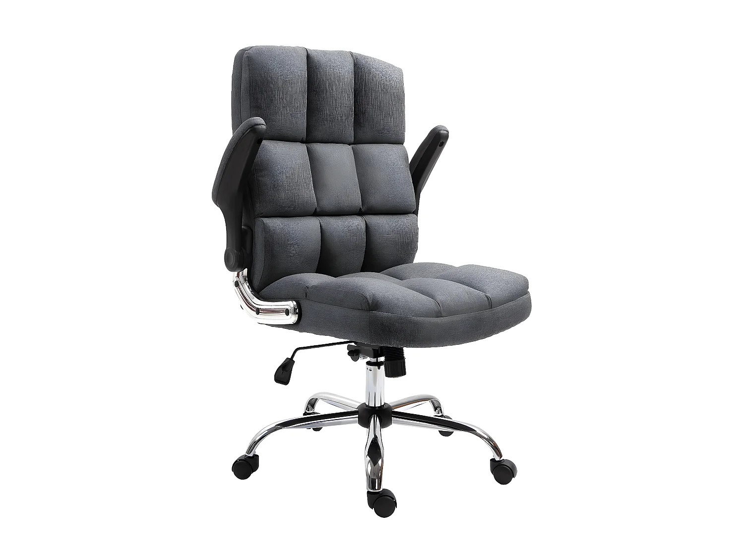 Chaise de bureau MCW-J21,  tissu/textile gris-foncé