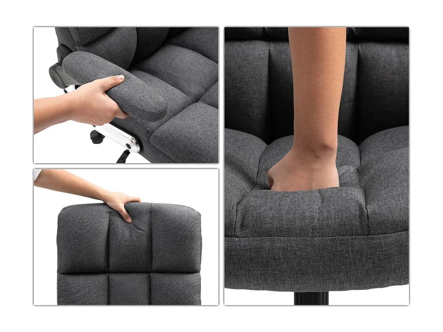 Krzesło biurowe MCW-J21,  tkanina/tekstylia ciemnoszary