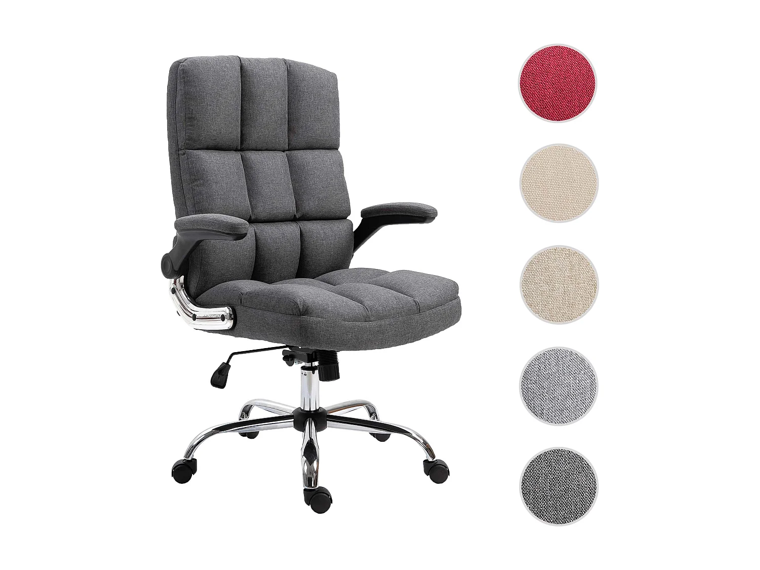 Krzesło biurowe MCW-J21,  tkanina/tekstylia ciemnoszary