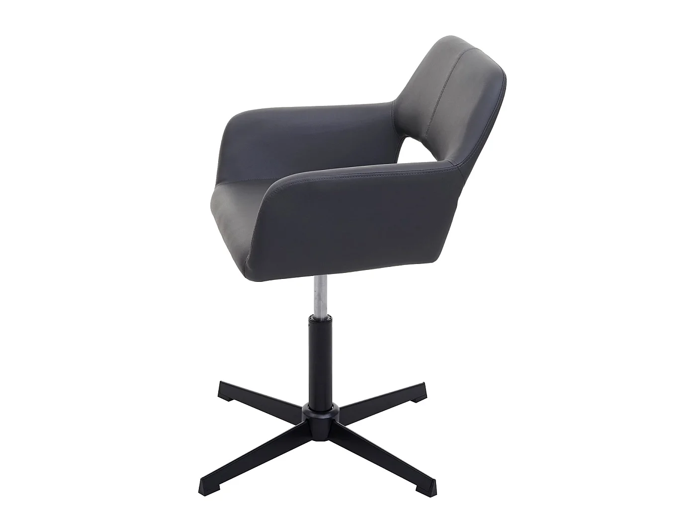 Chaise de bureau pour home office MCW-A50 IV,  similicuir gris, pied noir