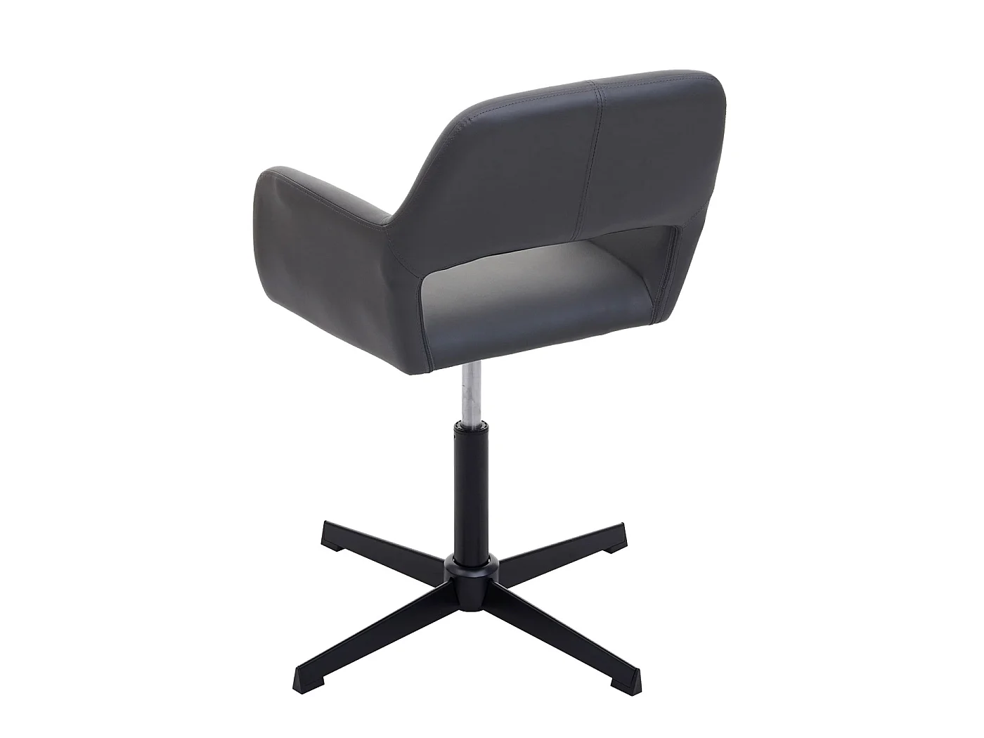 Chaise de bureau pour home office MCW-A50 IV,  similicuir gris, pied noir