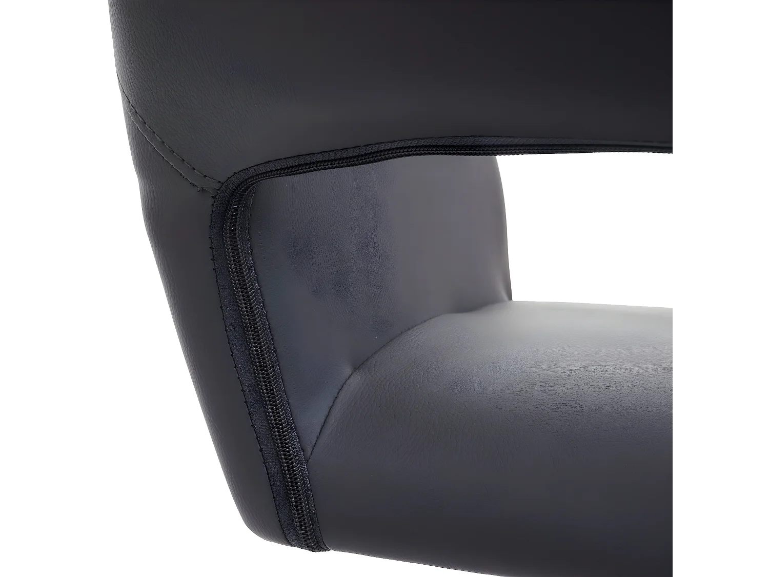 Chaise de bureau pour home office MCW-A50 IV,  similicuir gris, pied noir