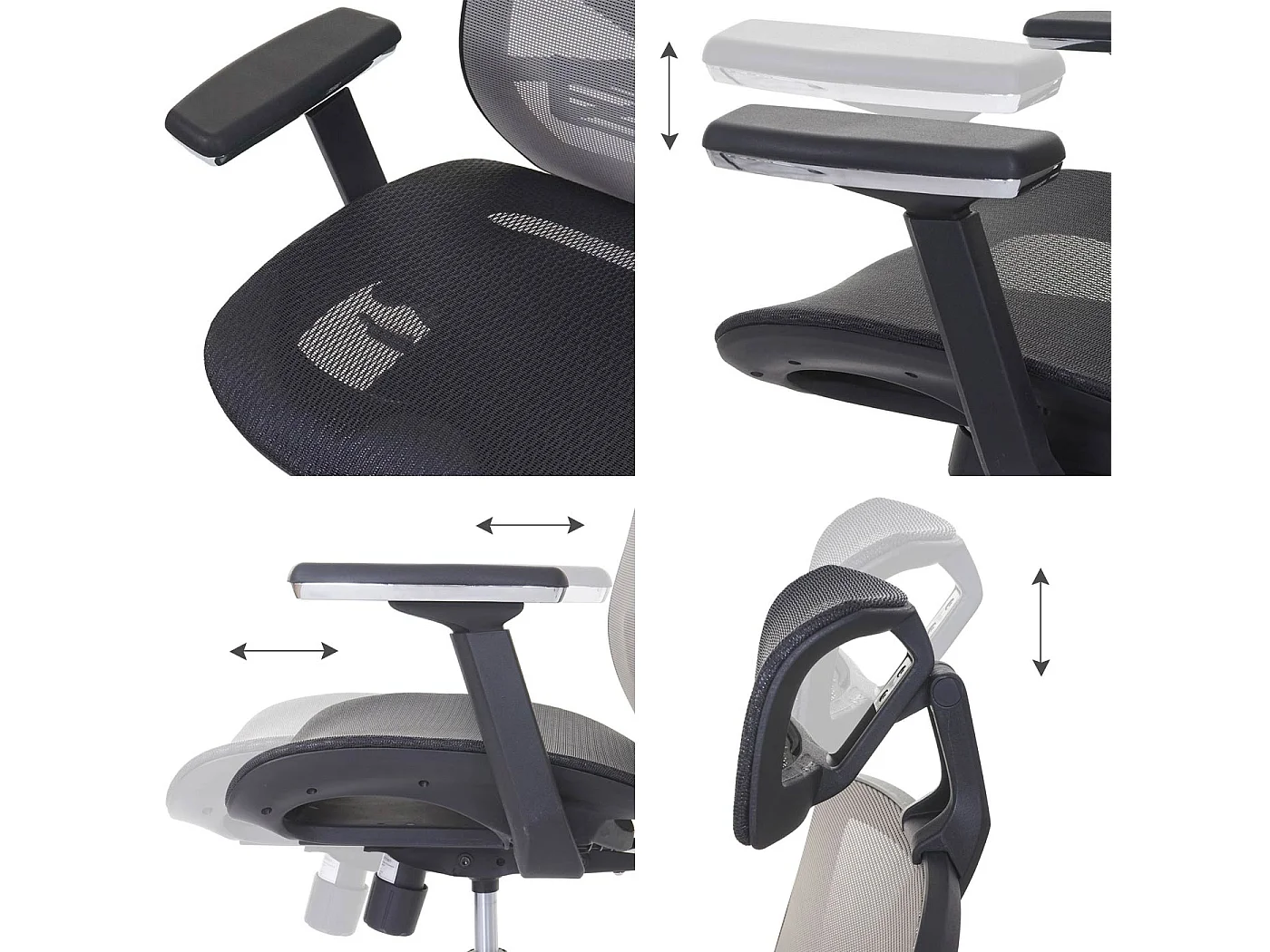 Chaise de bureau MCW-A61,  noir/gris