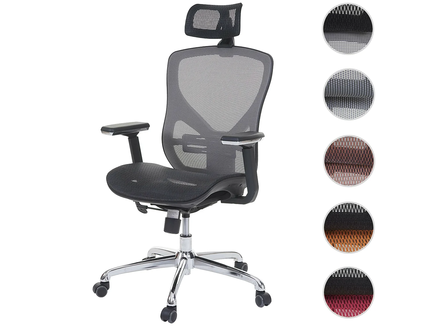 Chaise de bureau MCW-A61,  noir/gris