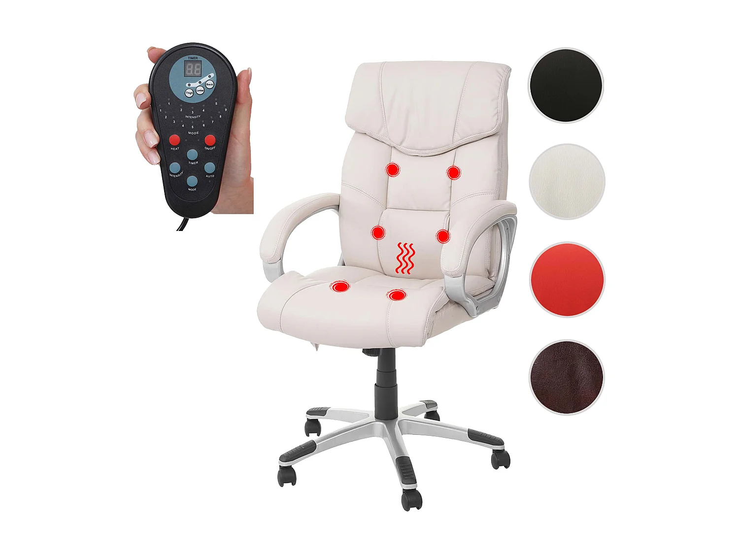 Massage-Bürostuhl MCW-A71, Creme