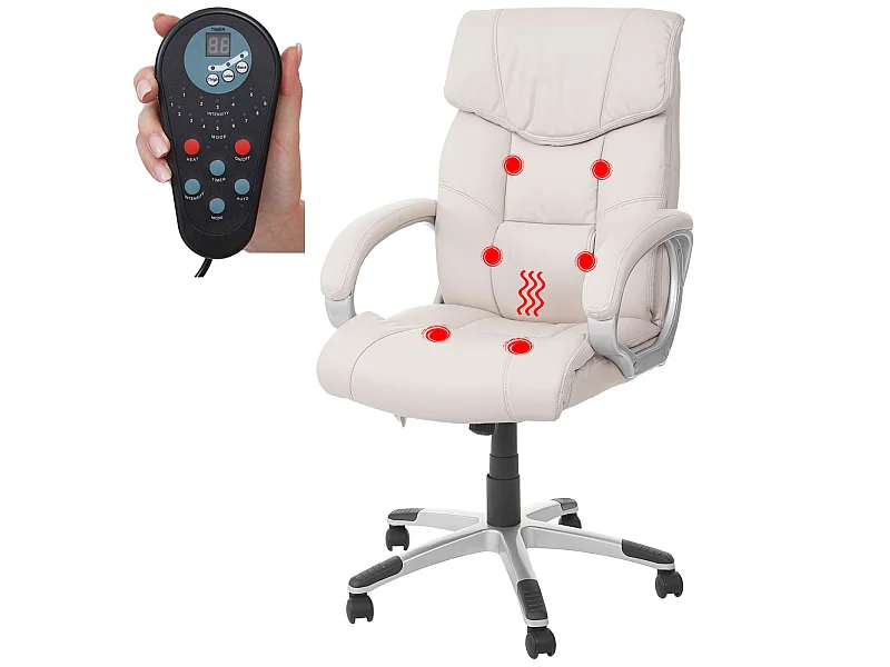 Massage-Bürostuhl MCW-A71, Creme