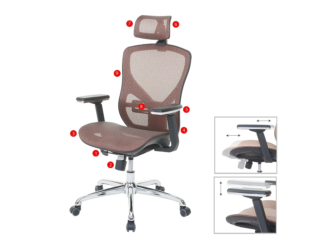 Chaise de bureau MCW-A61,  mandarine/mandarine