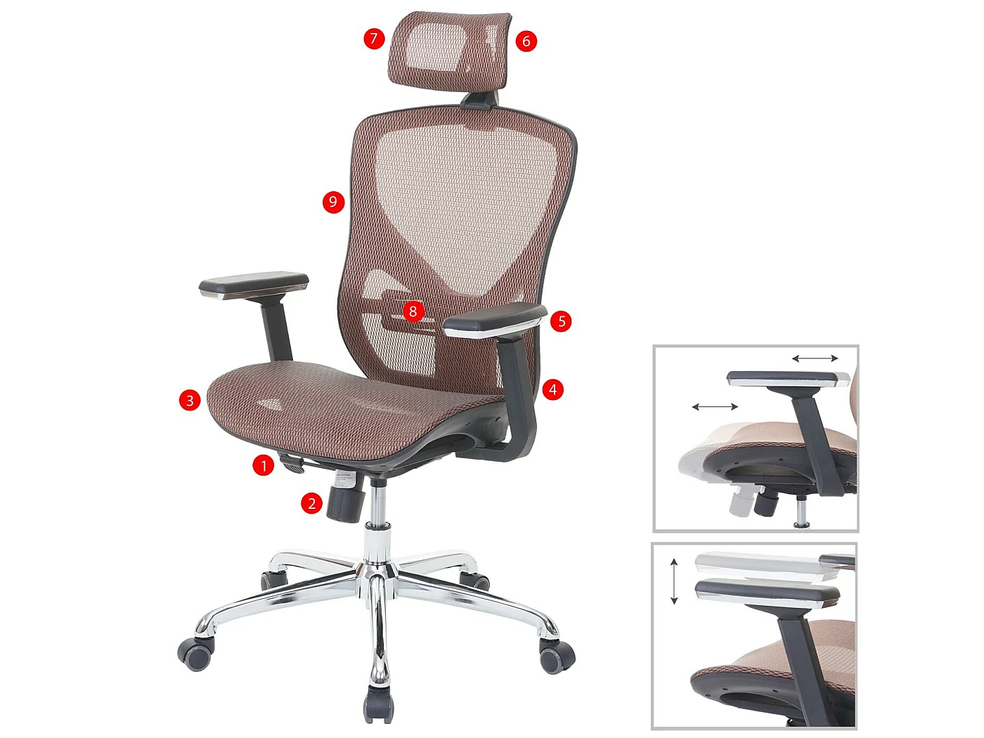 Chaise de bureau MCW-A61,  mandarine/mandarine